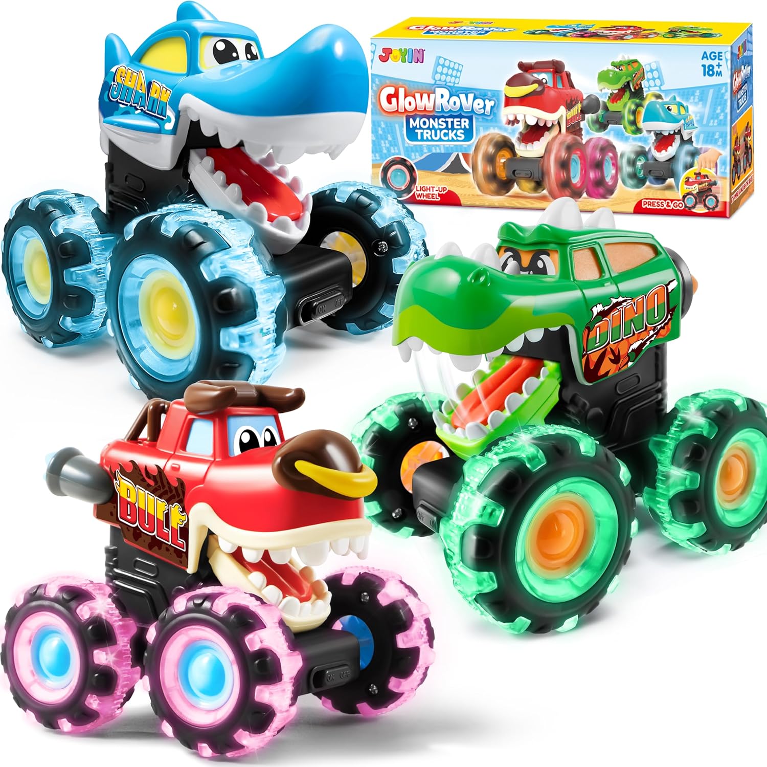 Lighting Christmas Decor - JOYFY 3er-Pack Monster Truck Spielzeugautos mit