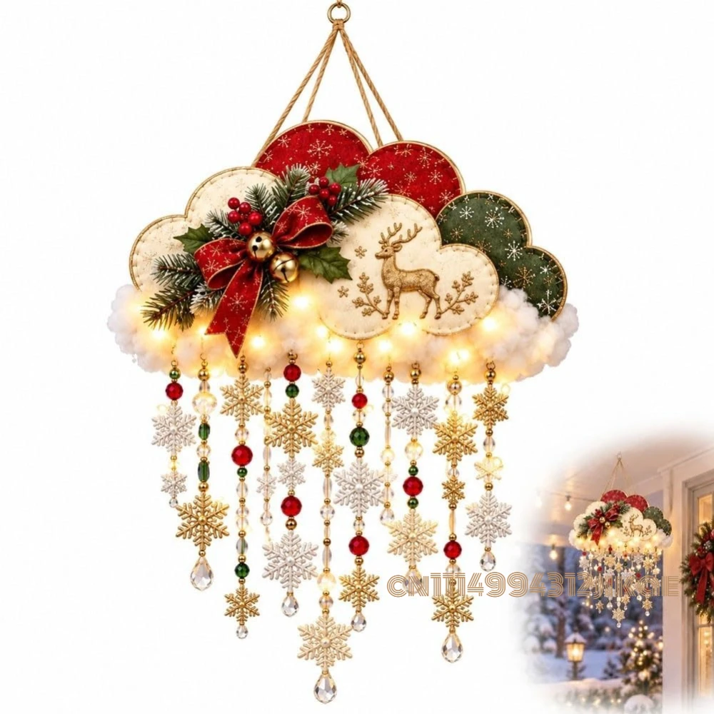Lighting Christmas Decor - Vintage Beleuchtete Weihnachts-Schneeflocken-Wolke, Weihnachtsdekoration für Innenräume,