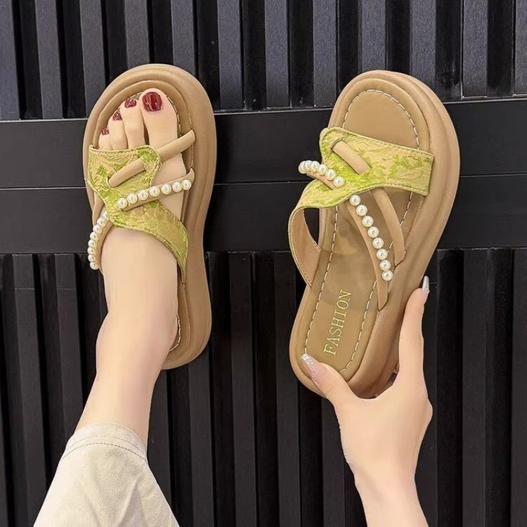 Hellgrüne Jacquard-Flip-Flops  – Up Lighting Decor Bewertung und Preis